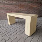 Vintage Halbank Volhout Grenen Bankje Tuinbank Bank thumbnail 4