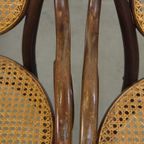 Zeer Elegante, Karaktervolle En Sierlijke Set Van 4 Art Nouveau Thonet Design Bistro Stoelen thumbnail 13