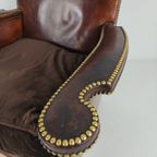 Antieke Leren Clubstoel Met Studs thumbnail 8