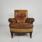 Klassieke Engelse Leren Stoel 1912 thumbnail 11
