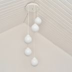 Vintage Cascade Hanglamp Met Wit Glazen Bollen, Minimalistisch Jaren 80 thumbnail 5