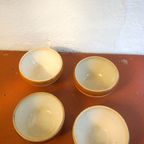 Big Beautiful Brown Striped Gres Bowls * Set Of 4 * Cereal Soup Salad thumbnail 4