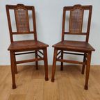 Vintage Houten Café Stoelen, Bistrostoelen, Eetkamerstoelen Set Prijs thumbnail 18