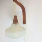 Vintage Philips Louis Kalff Wandlamp Teak Hengellamp Glas 60 thumbnail 2