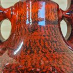 Vintage Keramieken Fat Lava Tafellamp (70s) Scheurich West Germany Lamp (jaren 70) Patroon Kap thumbnail 9