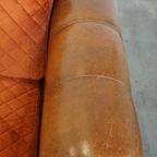 Luxe En Comfortabele Schapenleren 2.5 Zits Bank Van Topkwaliteit Met Oranje Stoffen Kussens thumbnail 7