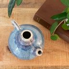 Keramische Kleine Theepot, Vintage Studio Keramiek In Blauw En Beige thumbnail 8