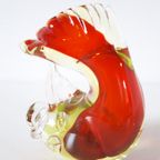 Vintage Beeld Oranje Gele Murano Vis Beeldje Glas Kunst thumbnail 4