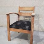 Houten Armstoel Met Stoffen Zitting thumbnail 3