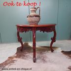 Antieke Octagonale Salon- Of Bijzettafel Met Oosterse Accent thumbnail 11