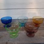 Set Van 5 Art Deco Coupes, 1X Uraniumglas, Kristalunie Maastricht. thumbnail 2