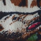 Groot Mid Century Pluche / Velvet Wandkleed Wolven Jacht thumbnail 5