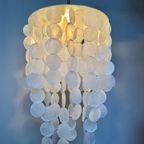 Meerdere Beschikbaar! Capiz Schelpen Hanglamp Parelmoer Schelp Chrome Details ! Luxe Uitvoering thumbnail 7