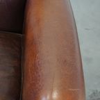Prachtige, Strak Afgewerkte Design Fauteuil/Armchair Gemaakt Van Schapenleer thumbnail 9