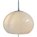 Gepo - Floor Lamp - Space Age - Mushroom Lamp - White Acrylic Shade And Chromed Base thumbnail 3