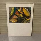 Vintage Origineel Aquarel Schilderij, Ingelijst thumbnail 10