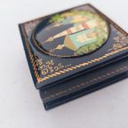 Vintage Juwelen Doos.russische Juwelen Doos.handgeschilderd Gelakt thumbnail 9
