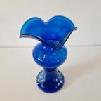Mondgeblazen Vintage Blauwe Vaas Murano Stijl thumbnail 9