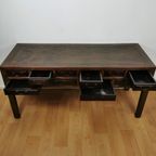 Grote Antieke Vintage Ladekast, Sidetable Muurtafel, Toonbank thumbnail 7