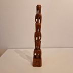 Vintage Beeld Teakhouten Olifant Toren Olifant Beeldje thumbnail 3