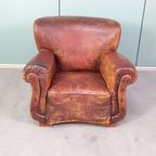 Antieke Stoere Leren Fauteuil thumbnail 6
