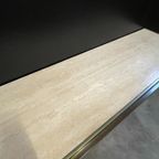 Sidetable / Wandmeubel, Travertin En Messing, Belgochrom 1970'S thumbnail 8