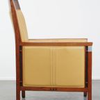 Prachtige Art Deco Schuitema Design Fauteuil In Geel Leer Met Een Hoge Rug Uit De Decoforma Serie thumbnail 4