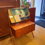 Vintage Deense Make-up Kaptafel Spiegel Make Up Opmaak Tafel thumbnail 3