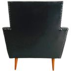 Mid-Century Deens Design Fauteuil Zwart Skai 1960’S thumbnail 7