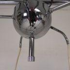 Cascade Hanglamp Met 5 Witte Glazen Bollen, Jaren 70 thumbnail 11