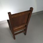 6 X Brutalist Solid Oak Chairs Mid Century thumbnail 15