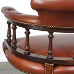 Grote Bruin Lederen Chesterfield Bureaustoel Met Mooie Details thumbnail 12