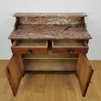 Vintage Frans Dressoir Commode, Ladekast Badkamermeubel Marmer Blad 115 thumbnail 7