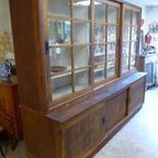 Grote Oude Buffet Vitrine School Museum Winkel Kast thumbnail 8