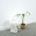 Witte Porseleinen Olifant Met Goud Plantentafel thumbnail 7