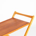 Mid-century Italian Design Foldable Teak Serving Trolley/bar Cart thumbnail 4