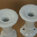 2 Witte Kandelaars Porselein thumbnail 4