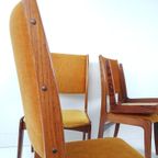 Vintage Deense Stoelen | 6 Oker Gele Stoelen Teak Danish thumbnail 3