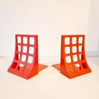 Oranje Boekensteunen Jaren 70 Spaceage Lp Houder thumbnail 4