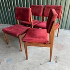 Set/4 Vintage Topform Teak Eettafel Stoelen thumbnail 11