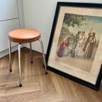 Vintage Krukje Met Cognac Kleurige Zitting Jaren 60 thumbnail 3