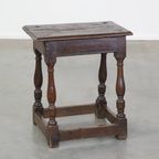 Zeer Mooie En Originele 16E Eeuwse Engelse Eikenhouten Joint Stool/Kruk Met Een Prachtig Patina thumbnail 2