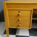 Large Blonde Wood Desk 1960S thumbnail 8