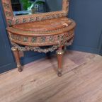Console Tafel Met Marmeren Blad En Hoge Halspiegel thumbnail 4