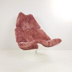 Vintage Draaifauteuil Artifort Model Witte Kuip, Roze Stof thumbnail 3