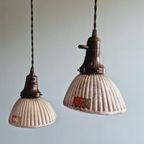 Lot De 3 Suspensions "Gal" En Verre Mercurisé, Années 1930 thumbnail 10
