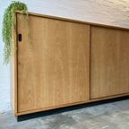 Vintage Mid-century (xl) Schoolkast,schuifdeurkast,dressoir thumbnail 3