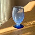 Vintage Blue Bubble Midcentury Jug & Glass Set thumbnail 5