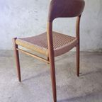 Set Van Zes Model 75 Stoelen In Teak Van N.o. Moller thumbnail 10