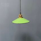 Groen Emaille Hanglamp Met Messing Armatuur thumbnail 4